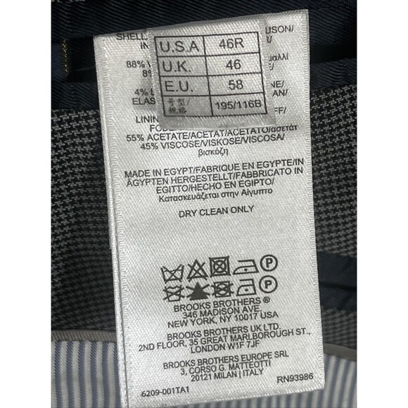 Brooks Brothers Blazer 45R Explorer Madison Fit Sport Jacket Gray Houndstooth - Picture 5 of 11